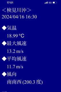 検見川沖合風速
