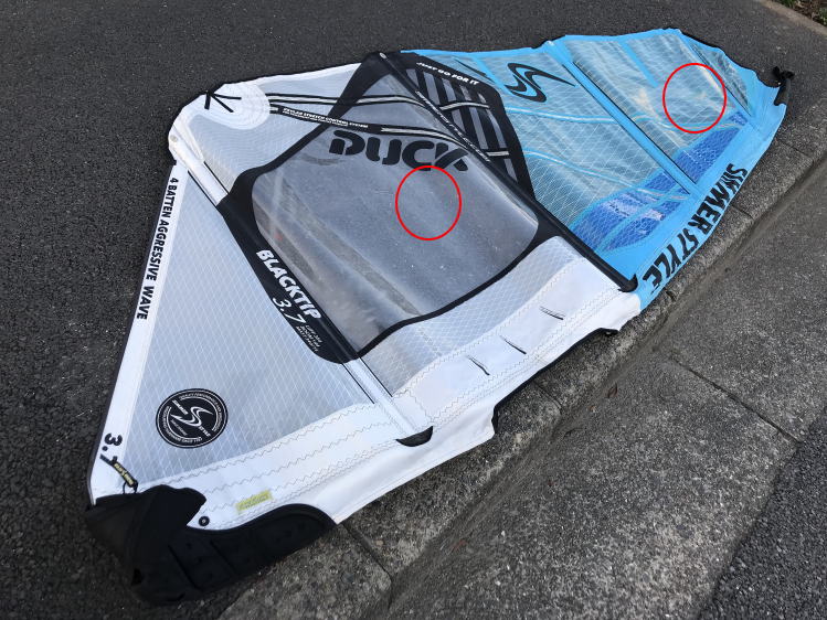 中古WAVEセイル2018SIMMER　BLACKTIP3.7㎡
